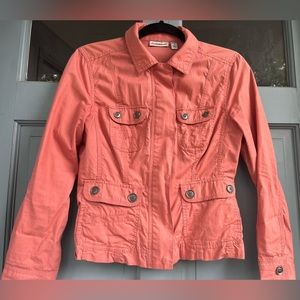Croft & Barrow Jacket, coral. Petite small. Stretchy material. Full zipper.